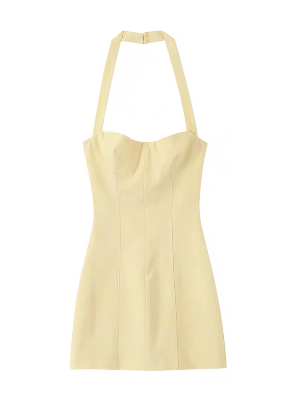 Zara Summer butter yellow Halter Mini Dress Romper